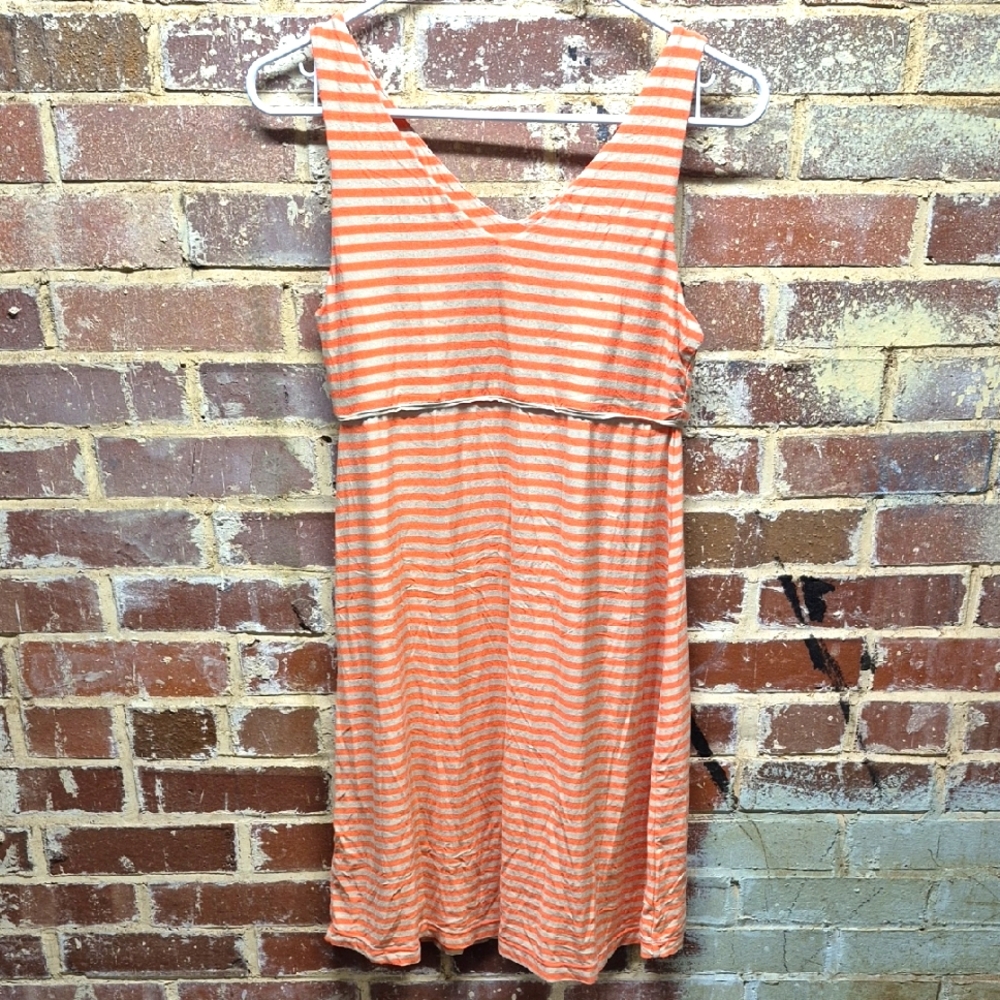 Athleta Dress women's small Stripe Tan Orange Yoga